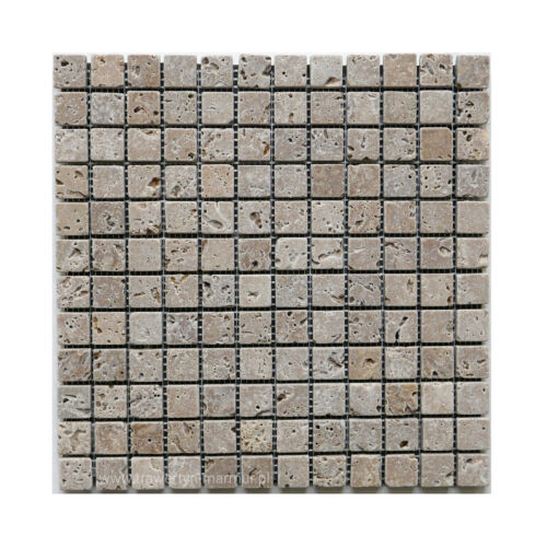 Mozaika kamienna na podłogę i ścianę trawertyn Noce Tumbled 2x2