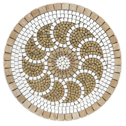 rozeta dekoracyjna ozdobna kamienna mozaika marmurowa trawertyn r0048 okrągła podłogowa ścienna sztukateria